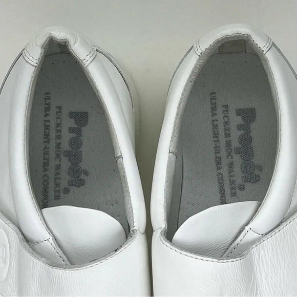 Propet Sneakers Oxfords Comfort Shoes Pucker Moc Walker One Strap White Leather - Picture 10 of 13